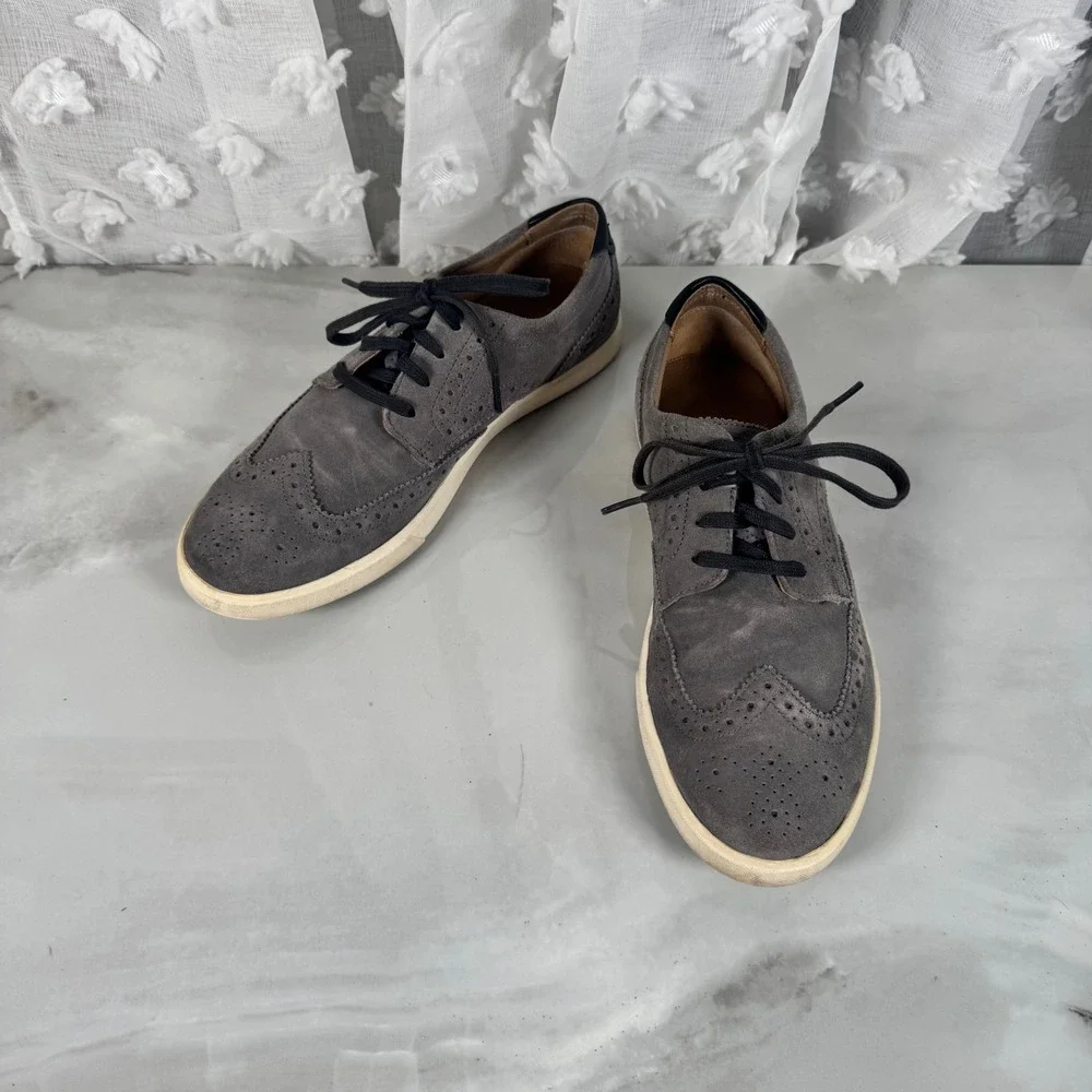 Cole‎ Haan Grey Suede Oxfords Lace Up Preppy Work Office Church Men's 7.5